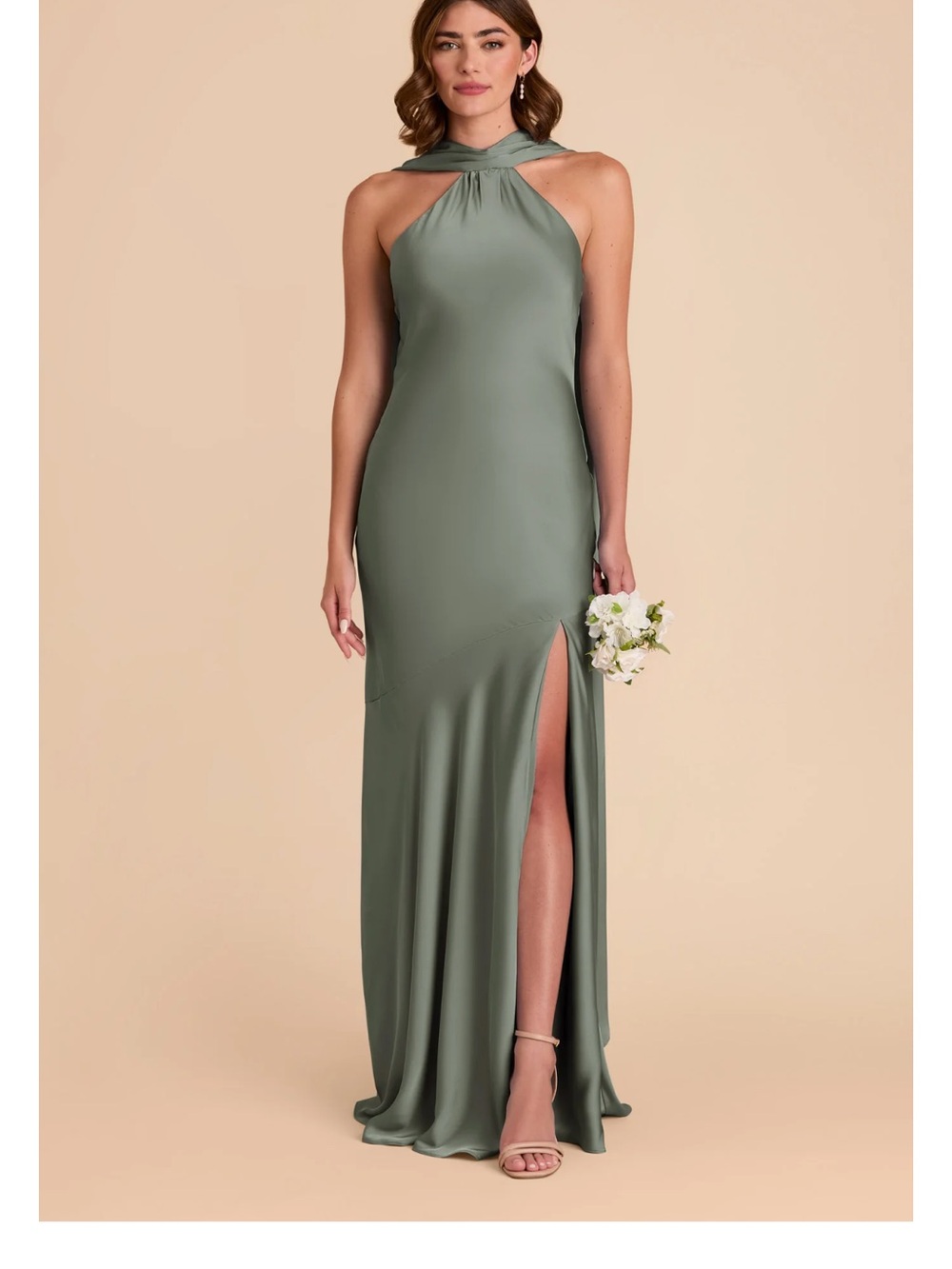 Birdy Grey Eileen Dress in Matte Satin Sea Glass